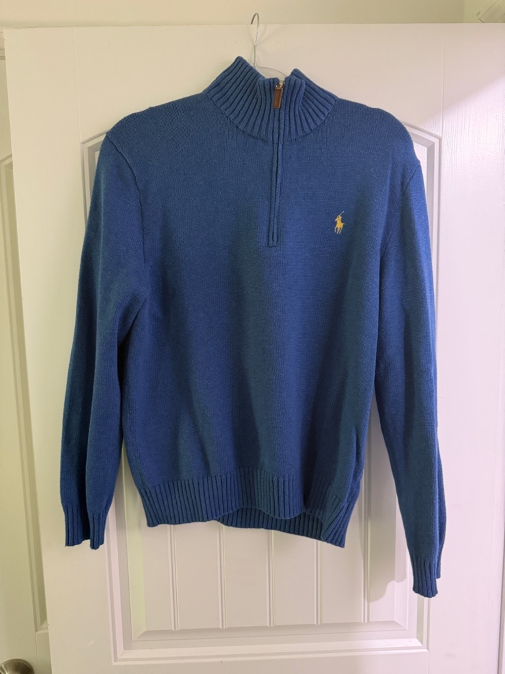Ralph Lauren Men's Royal Blue Quarter-Zip Pullover Sweater